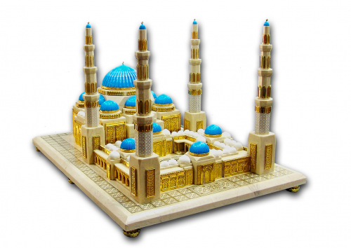 S-418<br> «Mosque» Bronze with gilding (gold 999) Marble, Height 30cm
