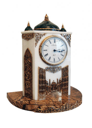 S-271<br> Watch «Otrar» Bronze, Jasper, Marble, Stone wood, Height 35cm